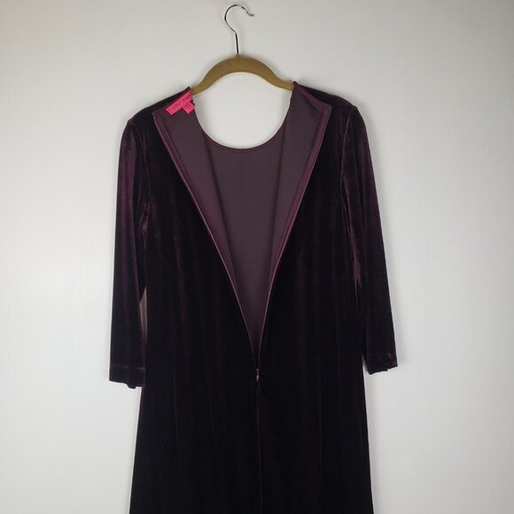 Betsey Johnson Peter Pan Collar Dress Burgundy Velvet Jeweled Goth Womens Size 6 - Picture 9 of 9